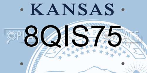 8QIS75 Kansas License Plate