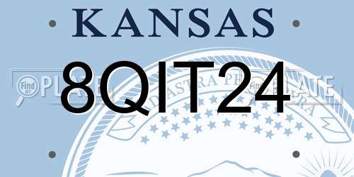 8QIT24 Kansas License Plate