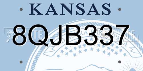 8QJB337 Kansas License Plate