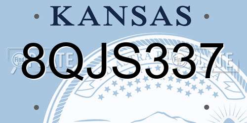 8QJS337 Kansas License Plate