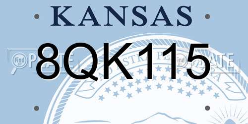 8QK115 Kansas License Plate
