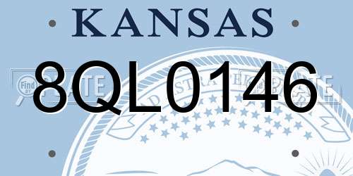8QL0146 Kansas License Plate