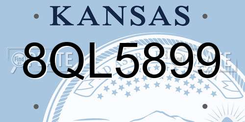 8QL5899 Kansas License Plate
