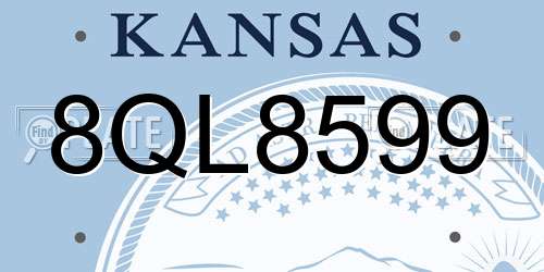 8QL8599 Kansas License Plate