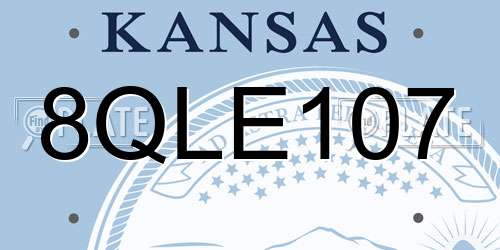 8QLE107 Kansas License Plate