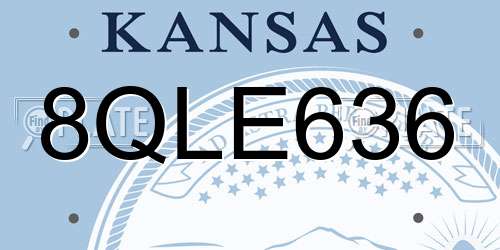 8QLE636 Kansas License Plate