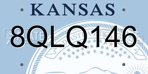 8QLQ146 Kansas License Plate
