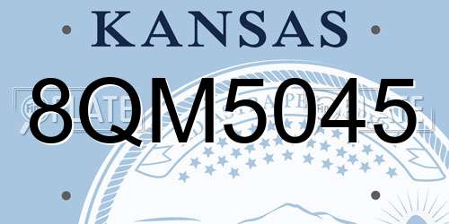 8QM5045 Kansas License Plate