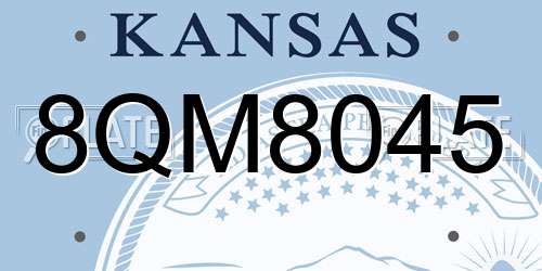 8QM8045 Kansas License Plate