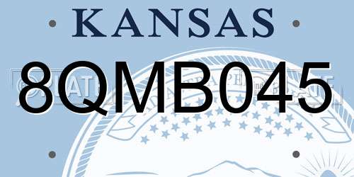 8QMB045 Kansas License Plate