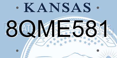 8QME581 Kansas License Plate