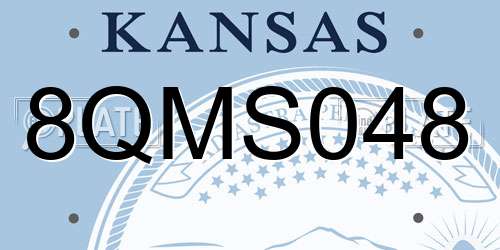 8QMS048 Kansas License Plate