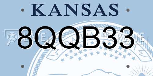 8QQB33 Kansas License Plate