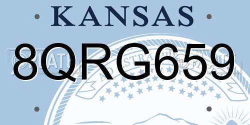 8QRG659 Kansas License Plate