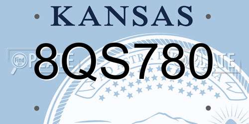 8QS780 Kansas License Plate