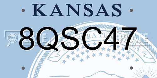 8QSC47 Kansas License Plate