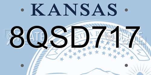 8QSD717 Kansas License Plate