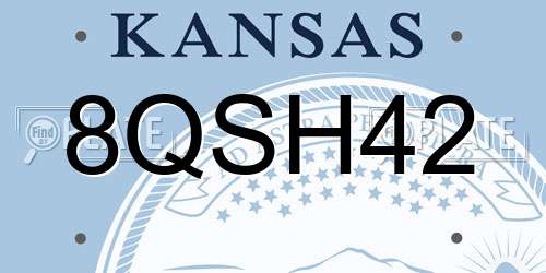 8QSH42 Kansas License Plate