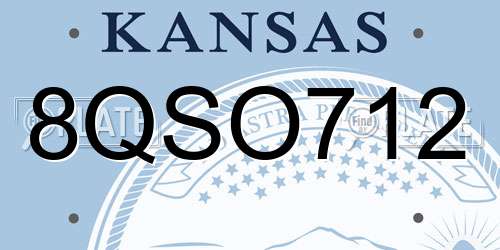 8QSO712 Kansas License Plate