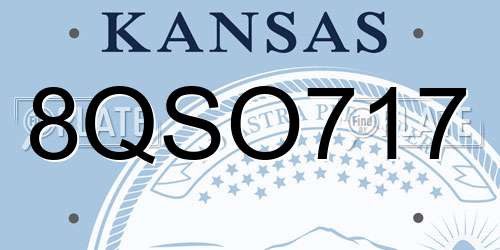 8QSO717 Kansas License Plate