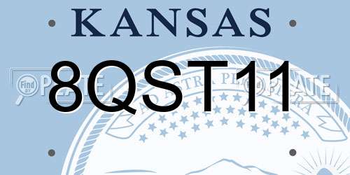8QST11 Kansas License Plate