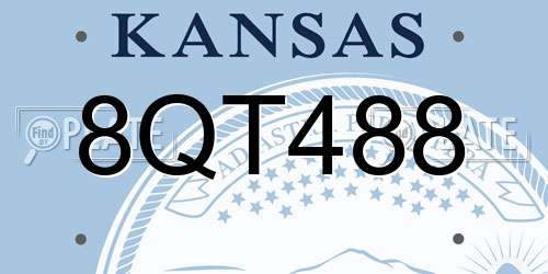 8QT488 Kansas License Plate