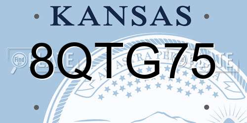 8QTG75 Kansas License Plate