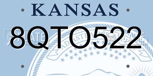 8QTO522 Kansas License Plate
