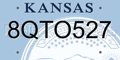 8QTO527 Kansas License Plate