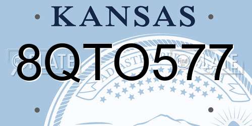 8QTO577 Kansas License Plate