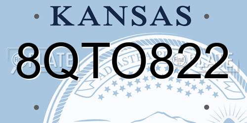 8QTO822 Kansas License Plate