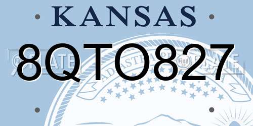 8QTO827 Kansas License Plate