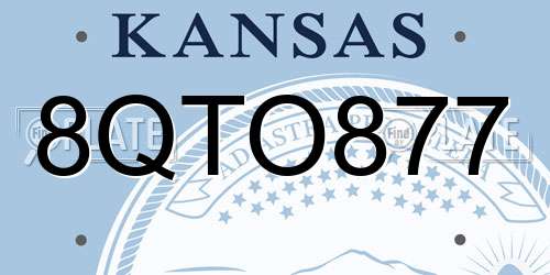8QTO877 Kansas License Plate