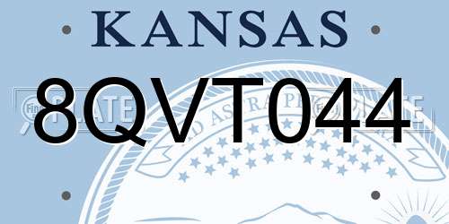8QVT044 Kansas License Plate