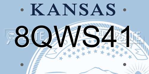 8QWS41 Kansas License Plate