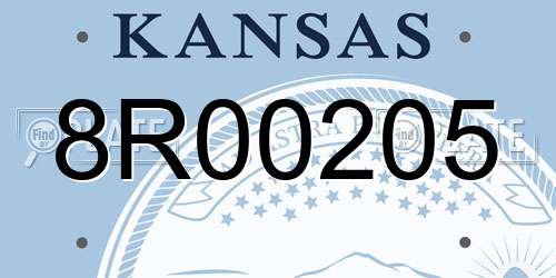8R00205 Kansas License Plate