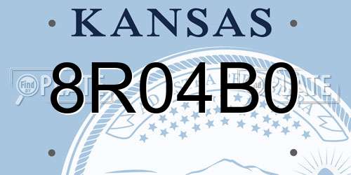 8R04B0 Kansas License Plate