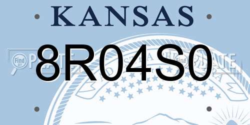 8R04S0 Kansas License Plate