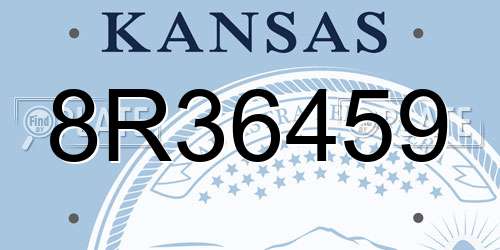8R36459 Kansas License Plate