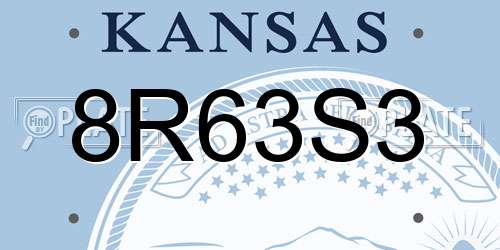 8R63S3 Kansas License Plate