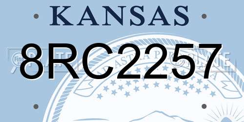 8RC2257 Kansas License Plate