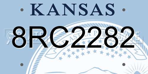 8RC2282 Kansas License Plate