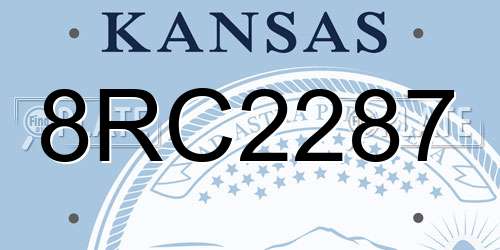 8RC2287 Kansas License Plate