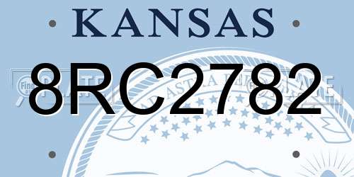 8RC2782 Kansas License Plate