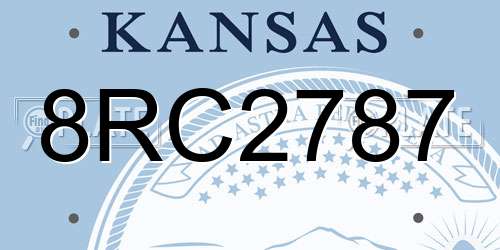 8RC2787 Kansas License Plate