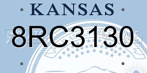 8RC3130 Kansas License Plate