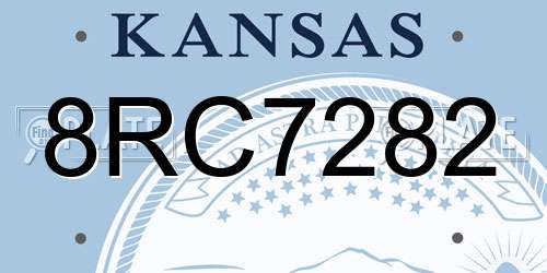 8RC7282 Kansas License Plate