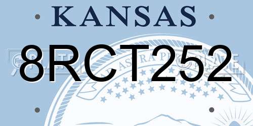 8RCT252 Kansas License Plate
