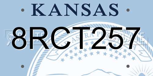 8RCT257 Kansas License Plate