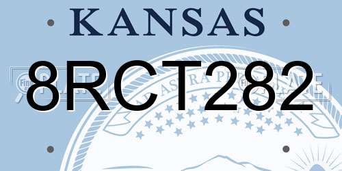 8RCT282 Kansas License Plate